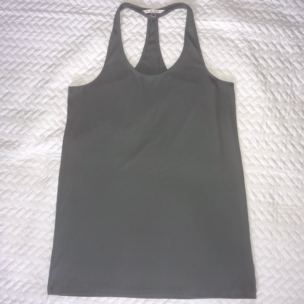 Cabi Trendy Racerback Top Tank XL GNO Dressy Gray